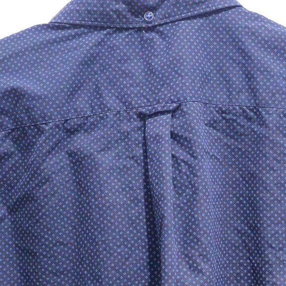 Denim & Flower By Ricky Singh Mens Slim Fit Navy Button-Down Shirt Size L Made I - Picture 9 of 13